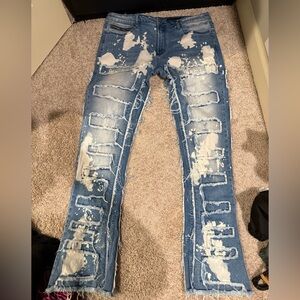 Edgy Distressed Blue Skinny Jeans for Men